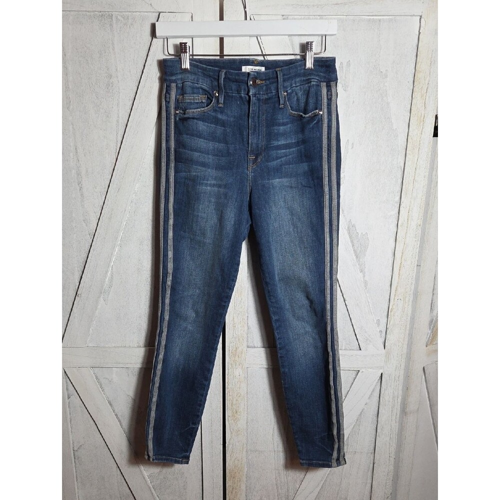 Good American Good Legs Racing Stripes Jeggings Jeans Size 4
